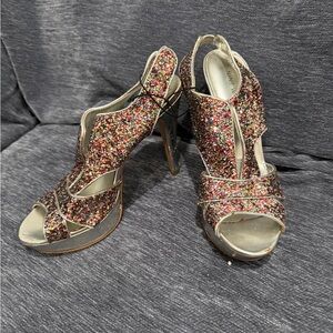 Nine West rainbow sparkle heels stilettos - 6.5 - new